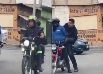 El repartidor interceptó al policía y lo invitó a subirse a su moto para perseguir a los ladrones